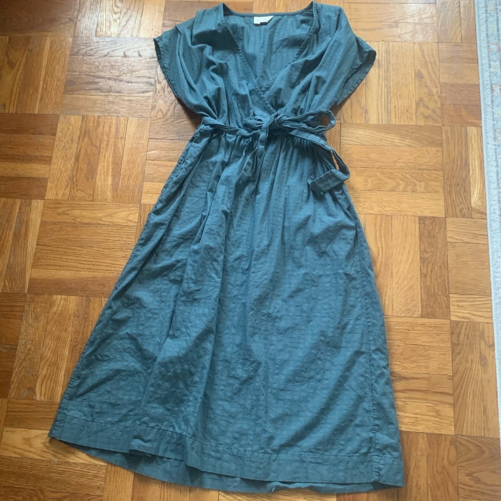 Universal Thread Faux Wrap Midi Dress - blue